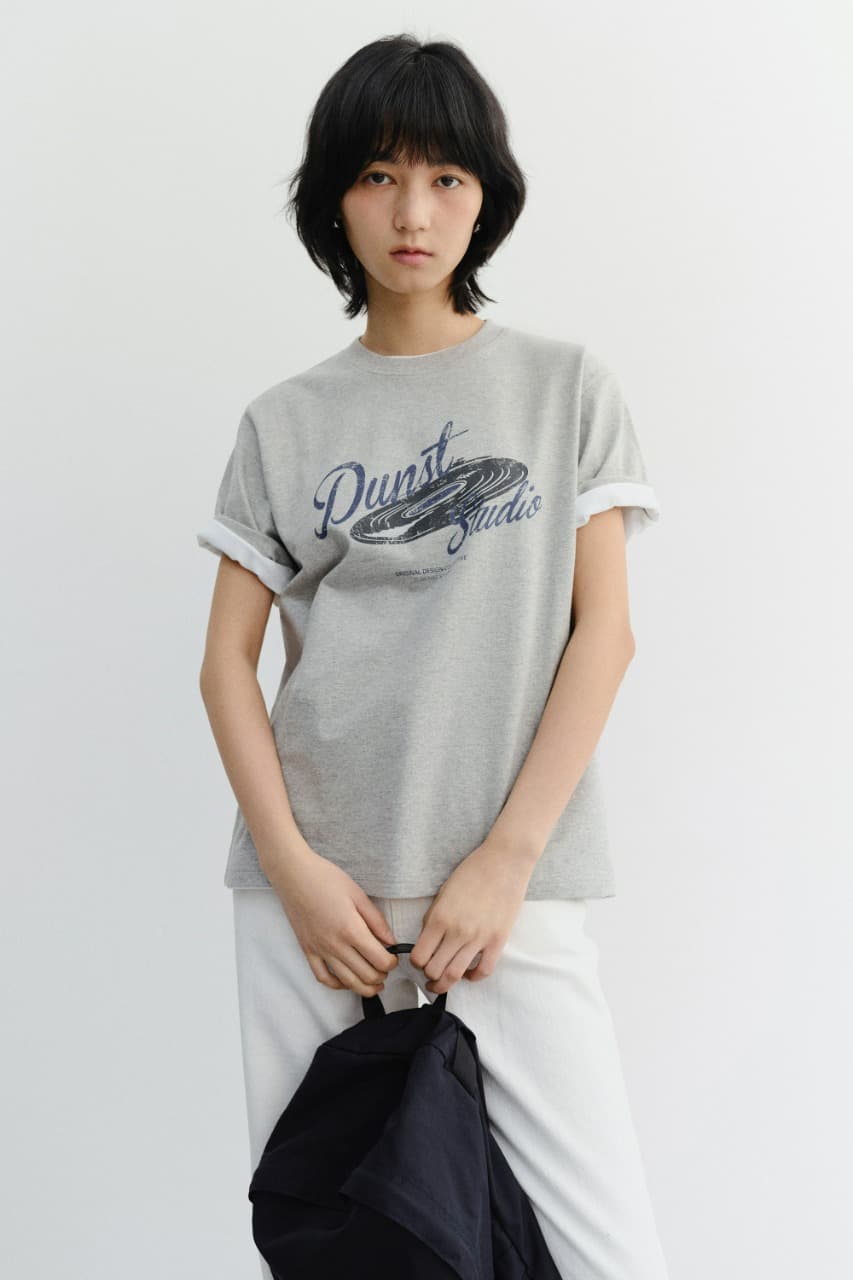 UNISEX VINYL T-SHIRT MELANGE GREY_UDTS6B144G2