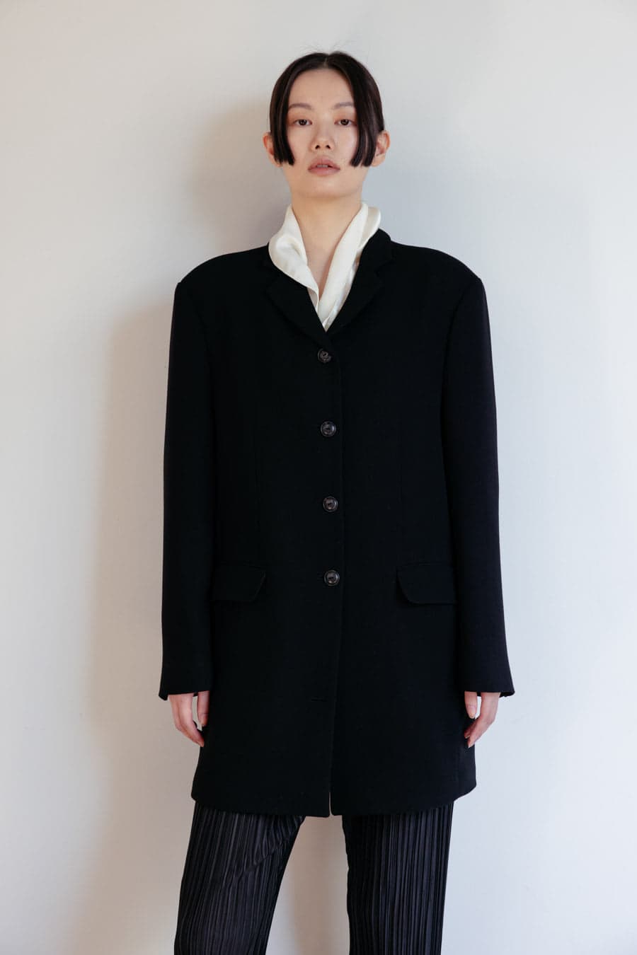 Classic Wool Midi Jacket (Black)