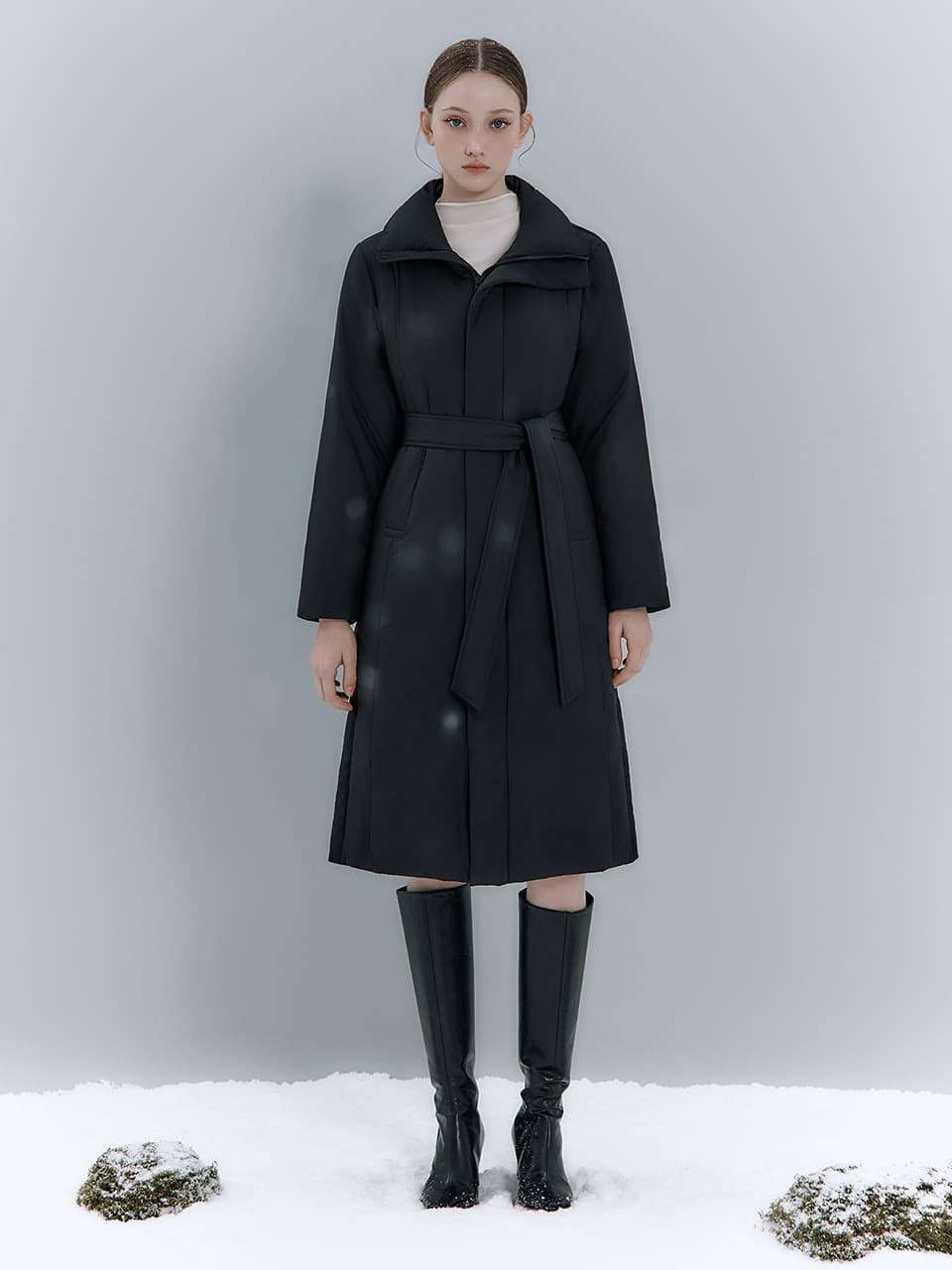 Roe Cashmere down padded coat_Black