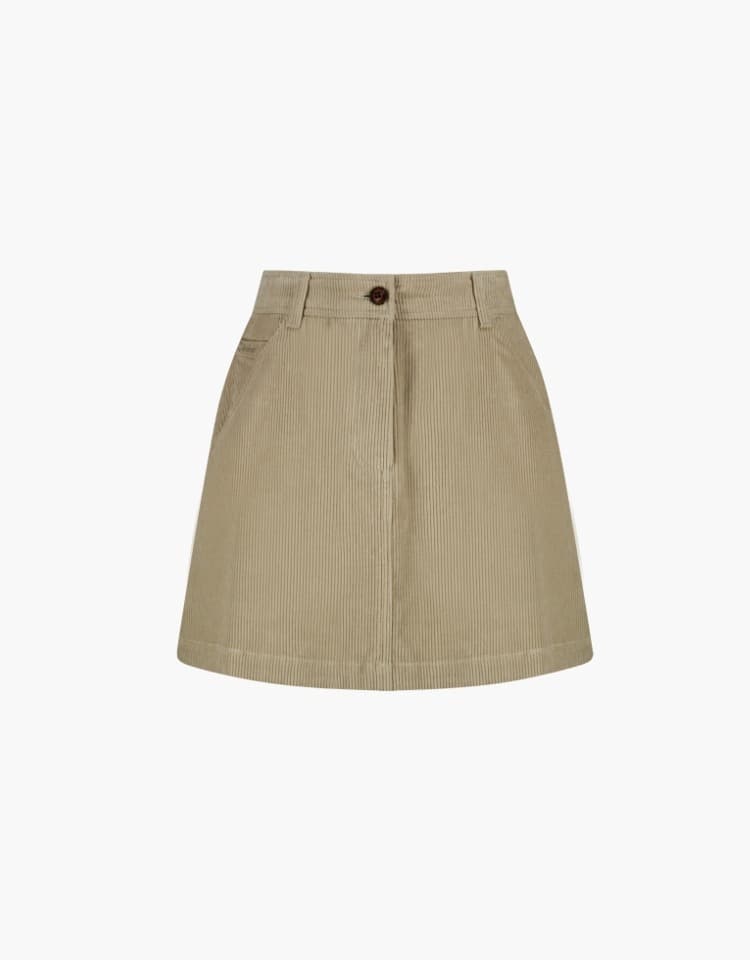 corduroy mini skirt - beige