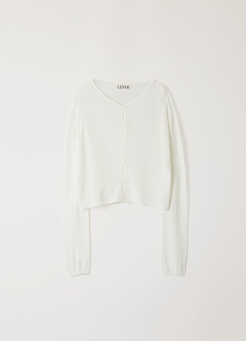 Light Linen V-Neck Cardigan - Off White