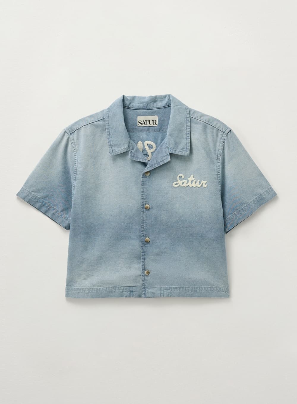 (W) Bon Voyage Denim Shirt - Light Blue