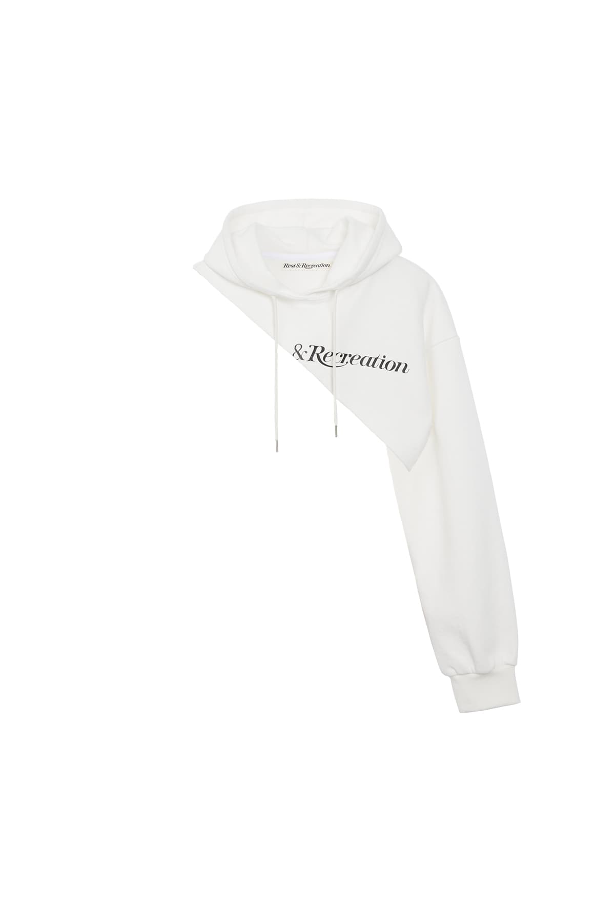 ONE SHOULDER HOODIE - WHITE