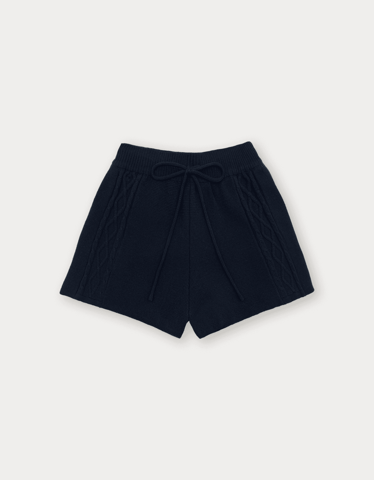 Cotton Cable Knit Pants - Navy