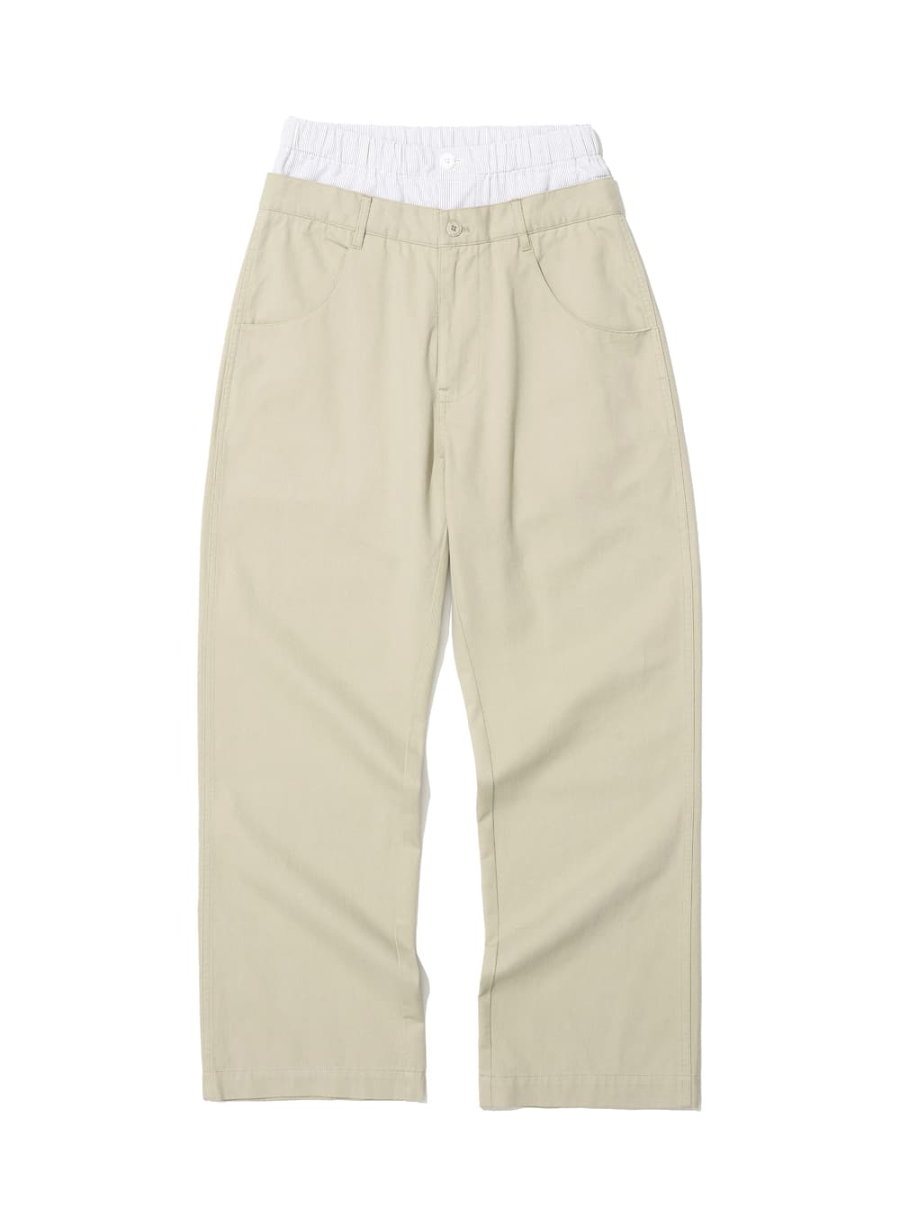 DOUBLE WAIST CHINO PANTS_BEIGE