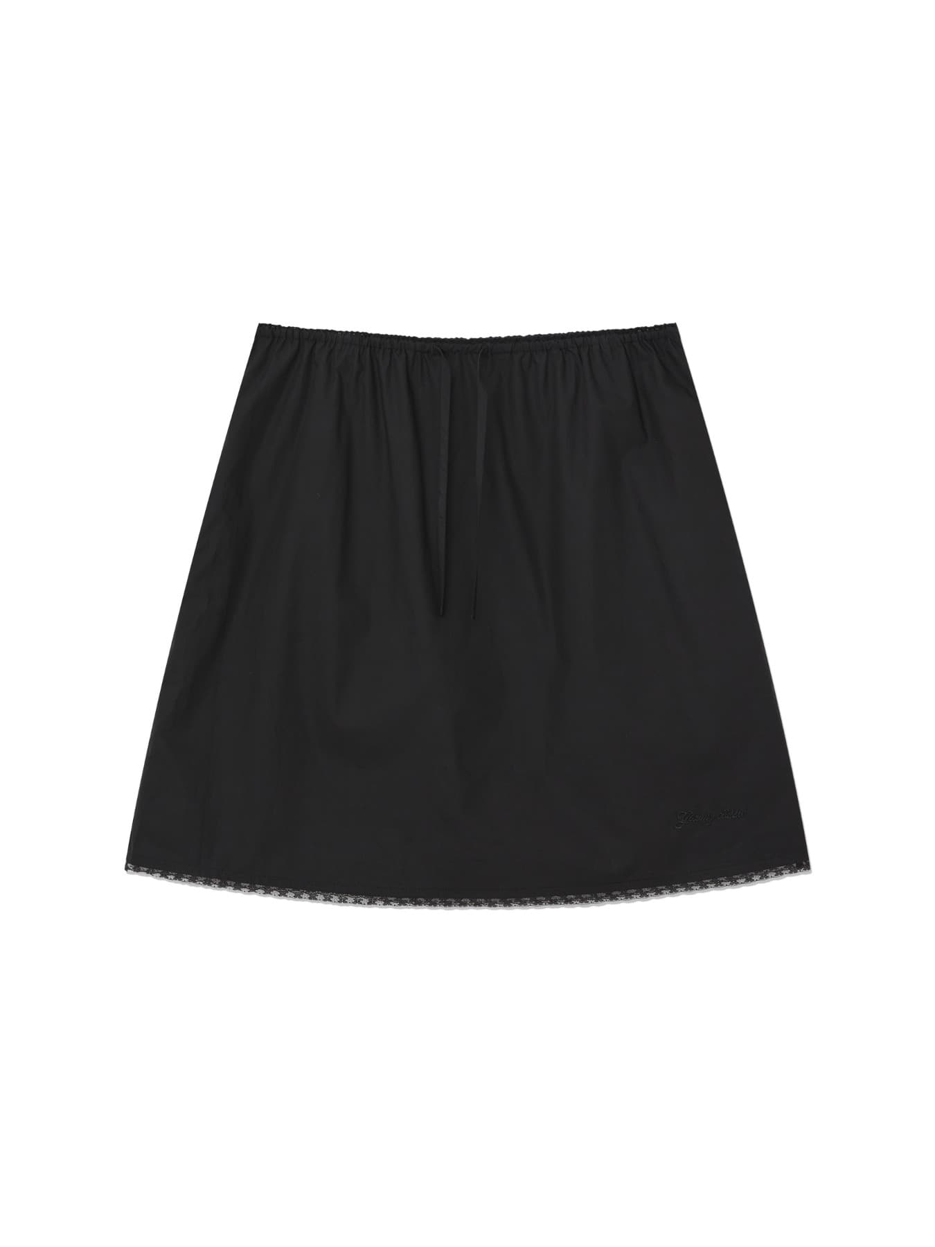 G CLASSIC LACE-UP MIDI SKIRT (BLACK)