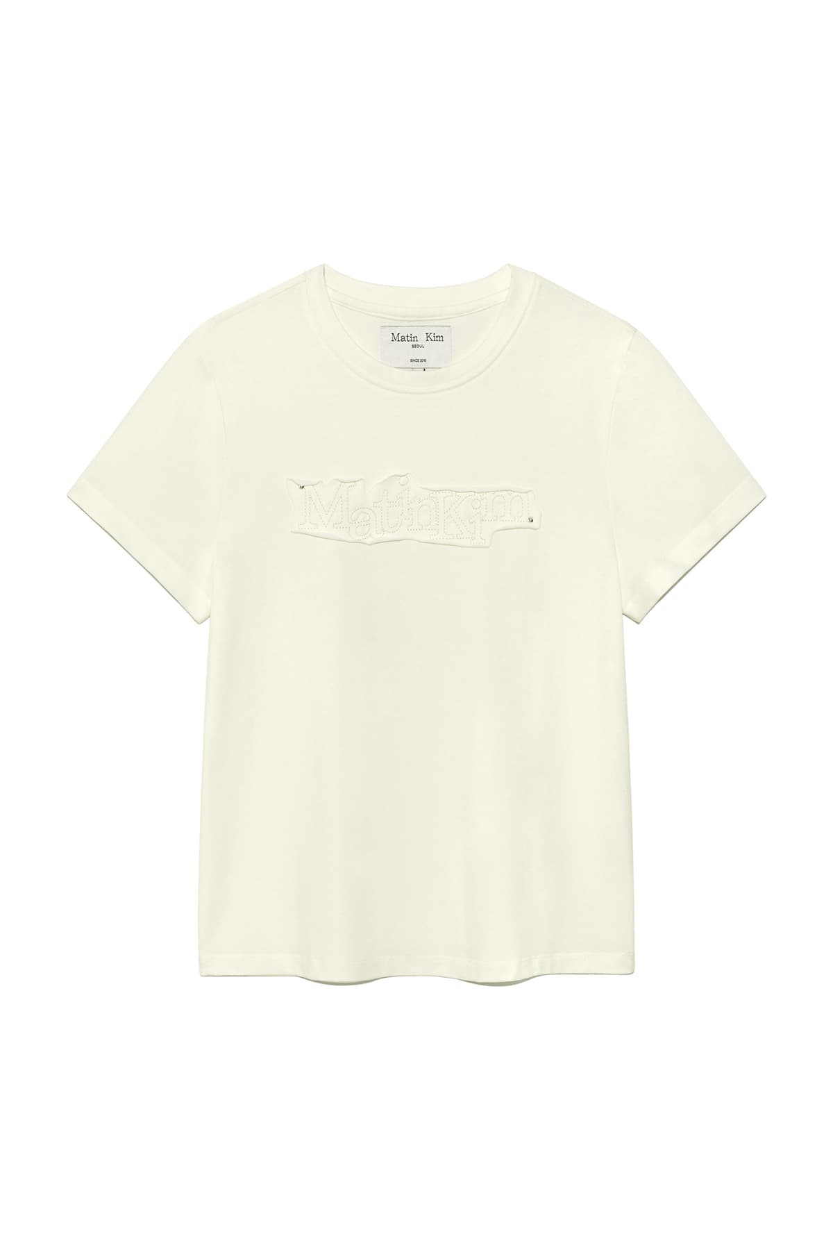 APPLIQUE LOGO PATCH TOP IN CREAM