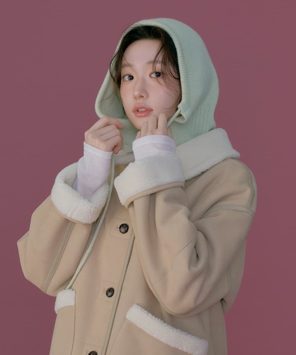 우먼 클로버하트 베이직 바라클라바 Sage Green