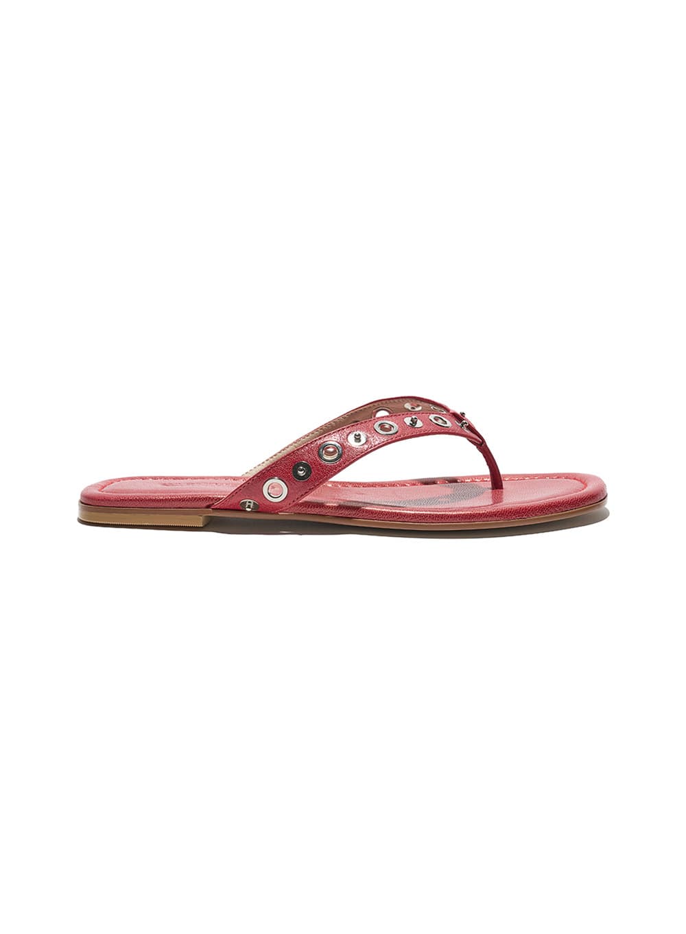 STUD POINTED FILP-FLOPS_RED