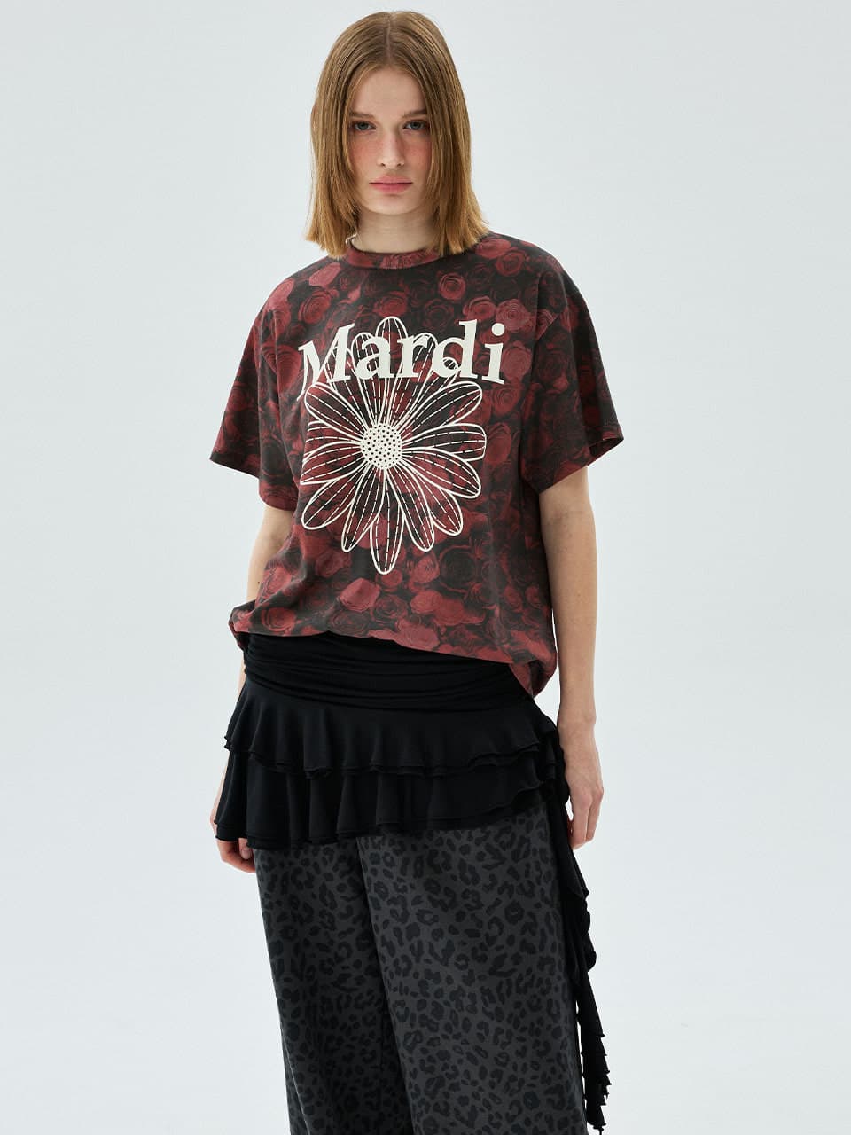 MINI SKIRT BELT FRILL_BLACK