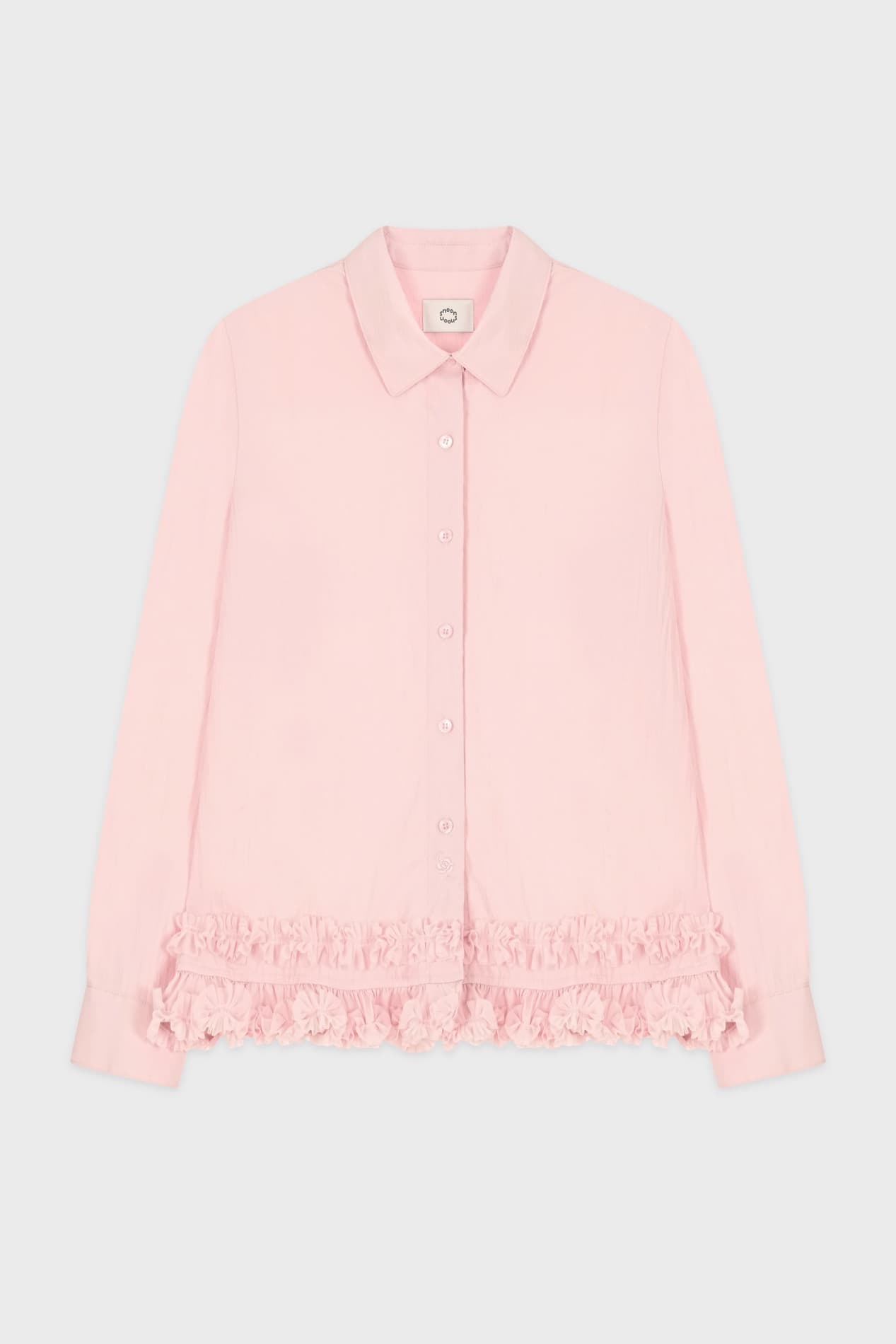 Logo Frill Collar Shirt (Soft Pink)