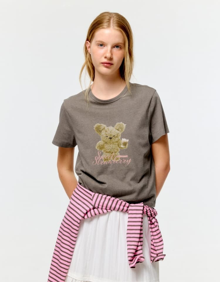 strawberry smoothie danny t-shirt - brown