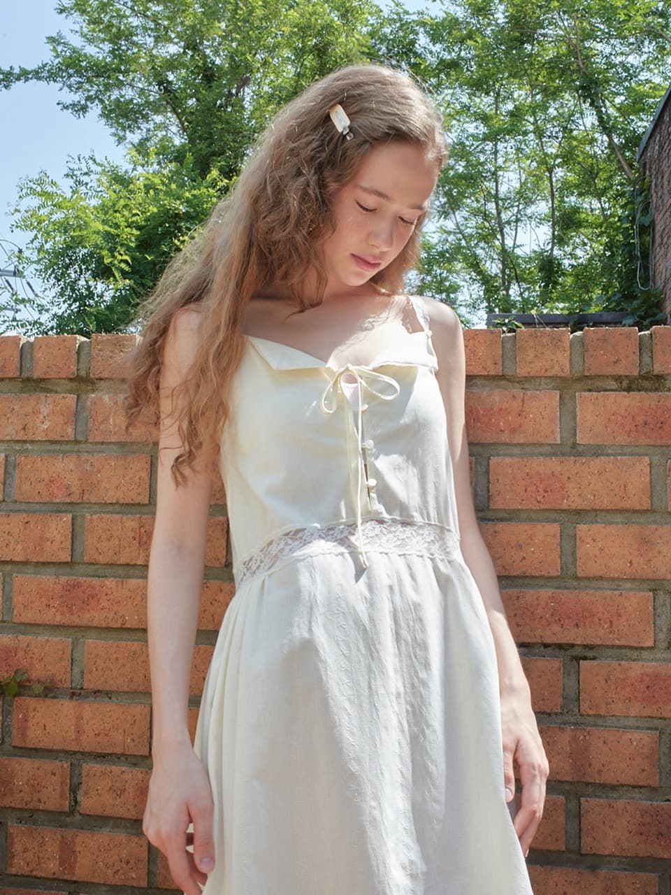 LACE BELLE LONG ONE-PIECE (LIGHT YELLOW)
