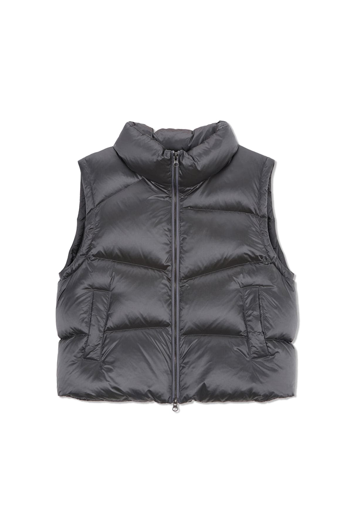 UNBALANCE QUILTED DOWN VEST FOR WOMEN IN GREY