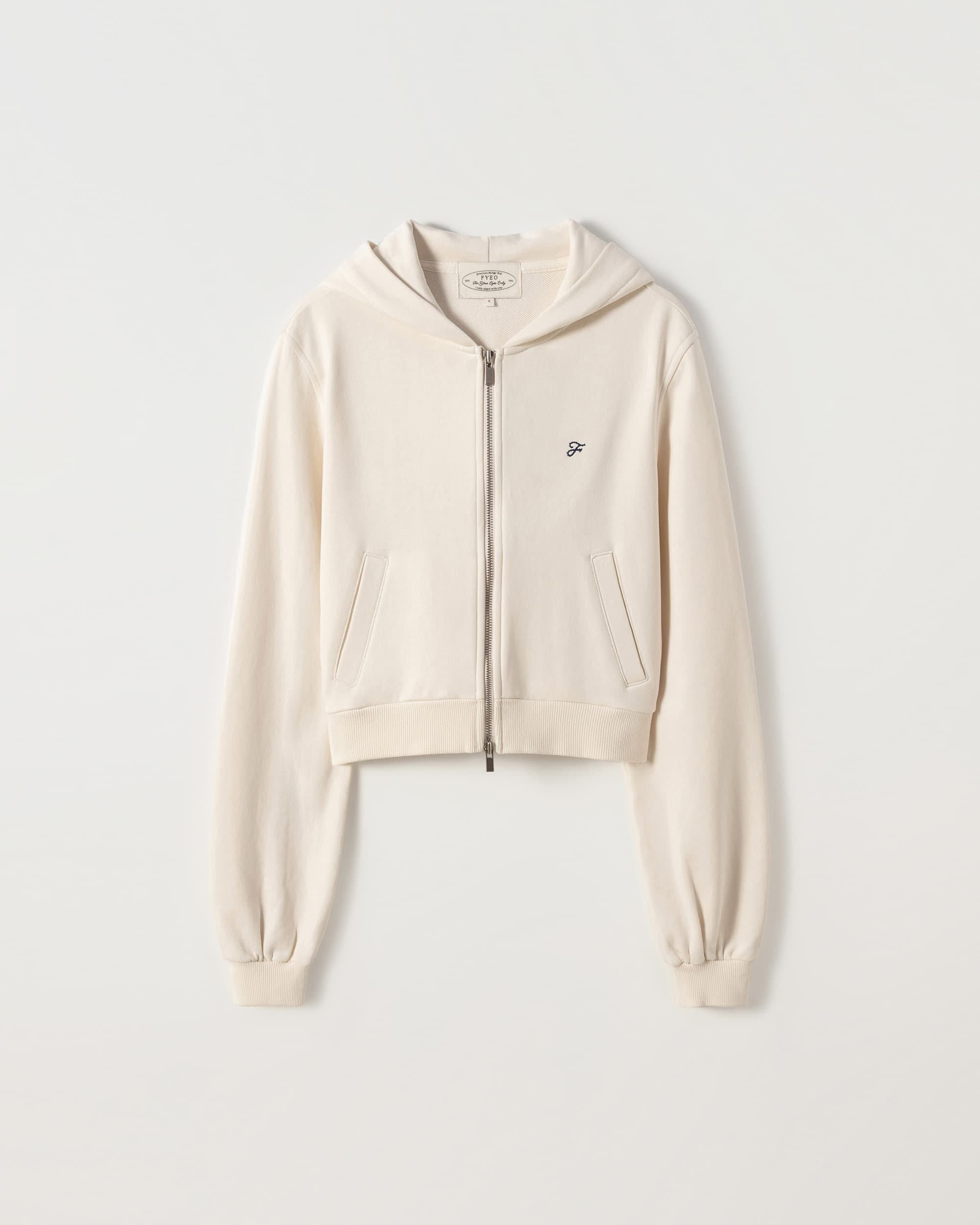 Classic Logo Crop Hoodie Zip up