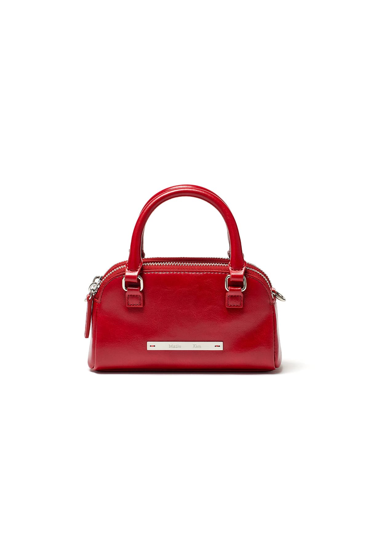 DOUBLE ZIPPER MINI CROSS BAG IN RED