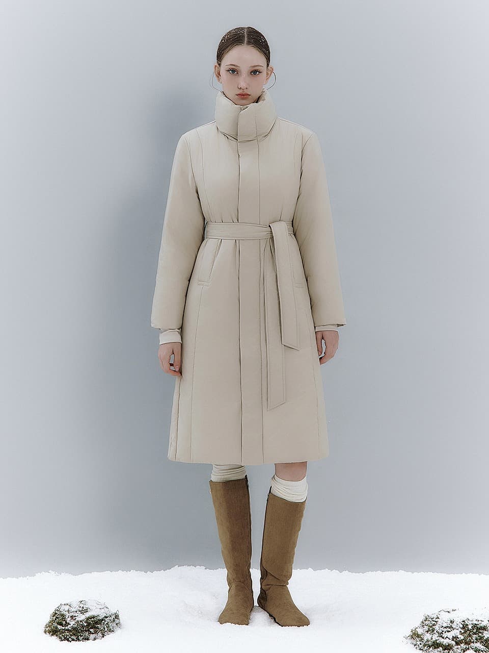 Roe Cashmere down padded coat_Beige