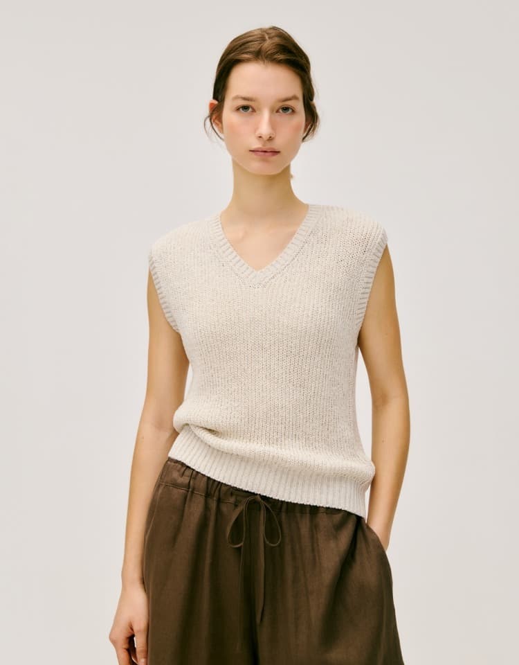 basic linen sleeveless - natural