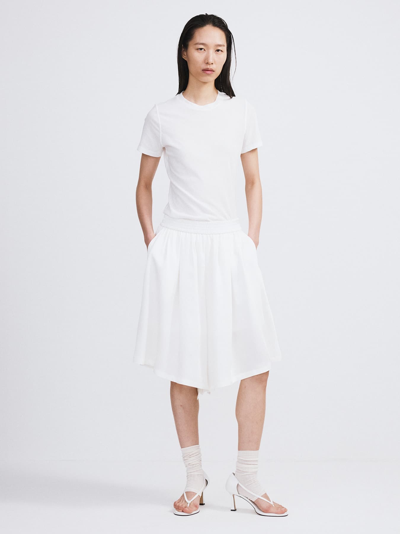 BANDING WIDE CULOTTE PANTS (IVORY)