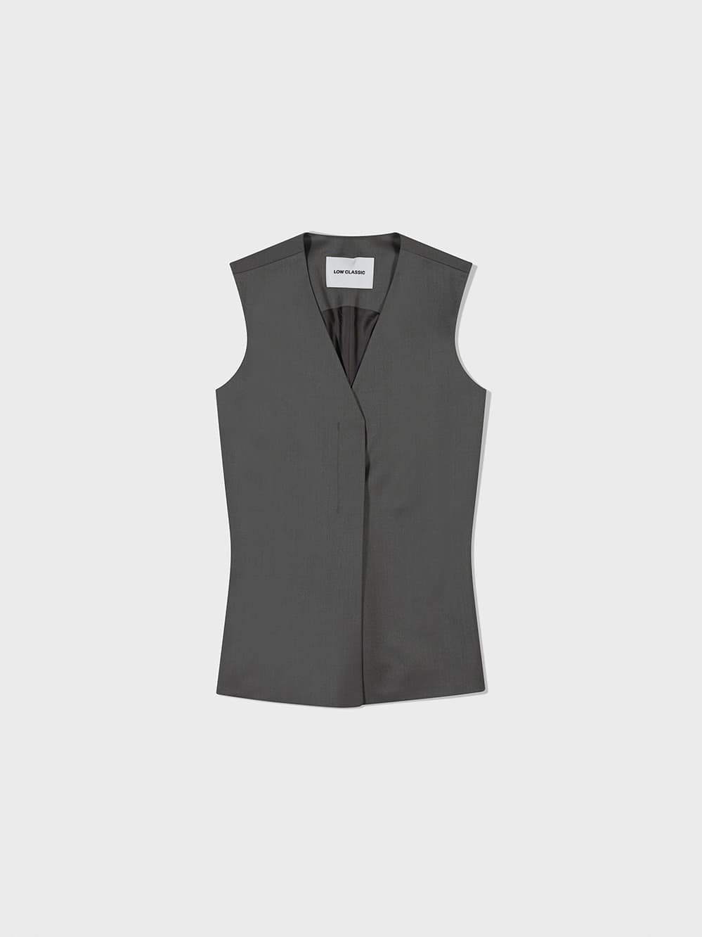 Waist Point Wool Vest_Grey