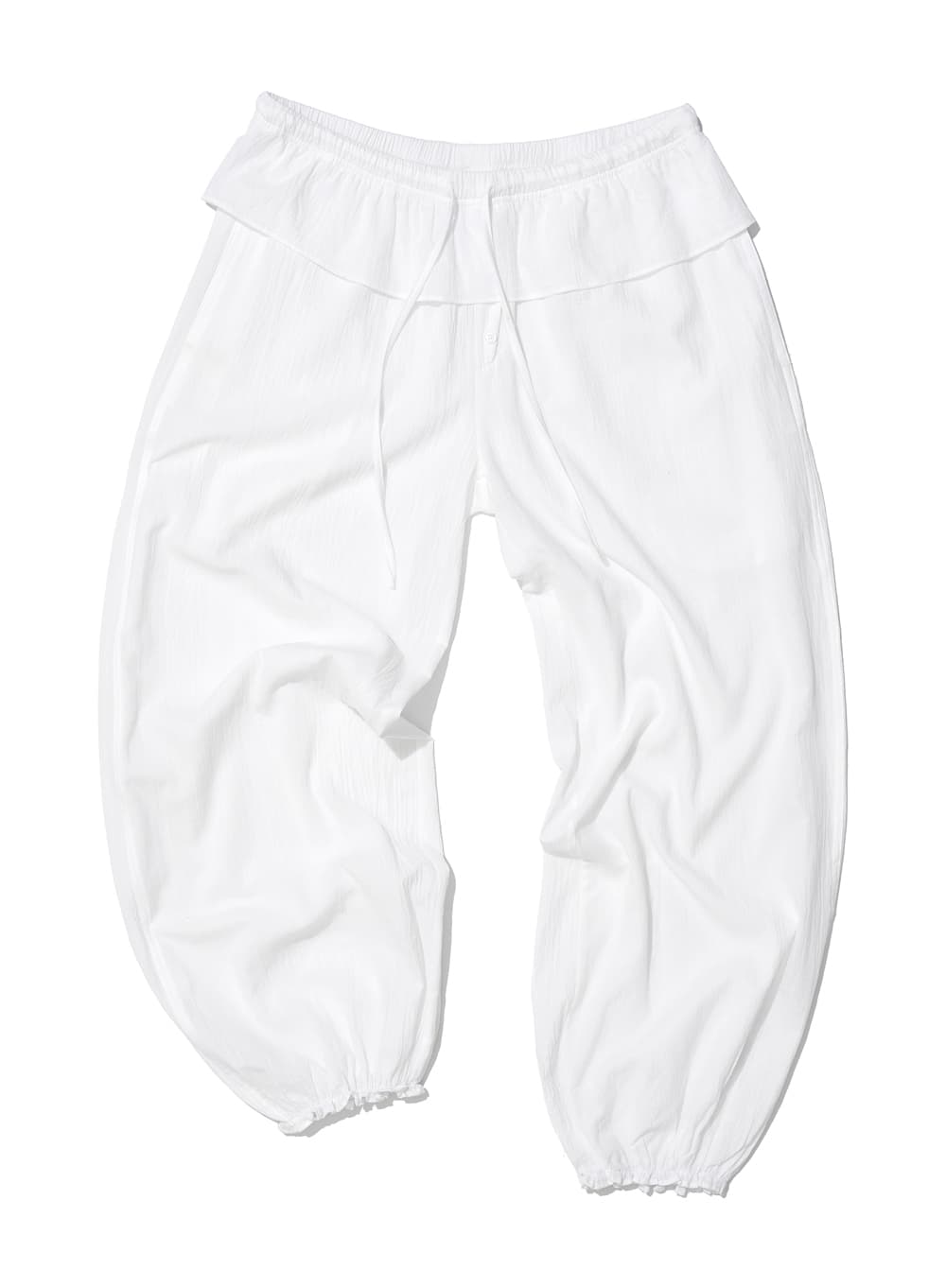 FRILL WAIST PUMPKIN PANTS_WHITE