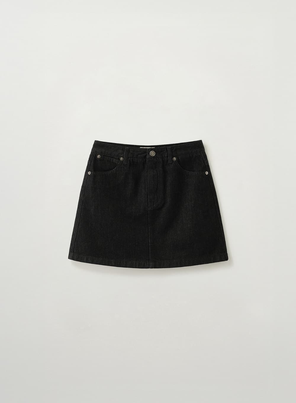 (W) Classic Nonfade Denim Mini Skirt - Black