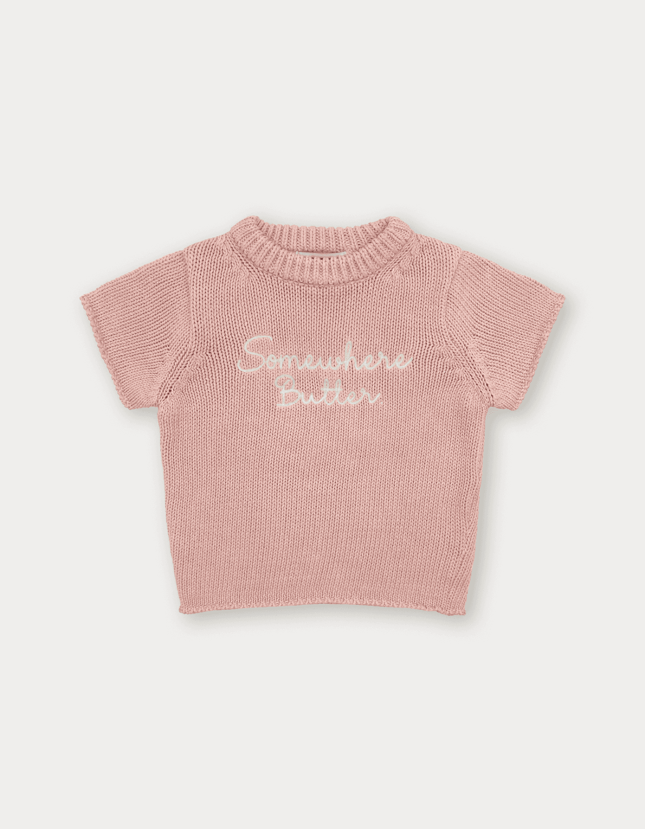 Cotton Letter Half Knit - Pink