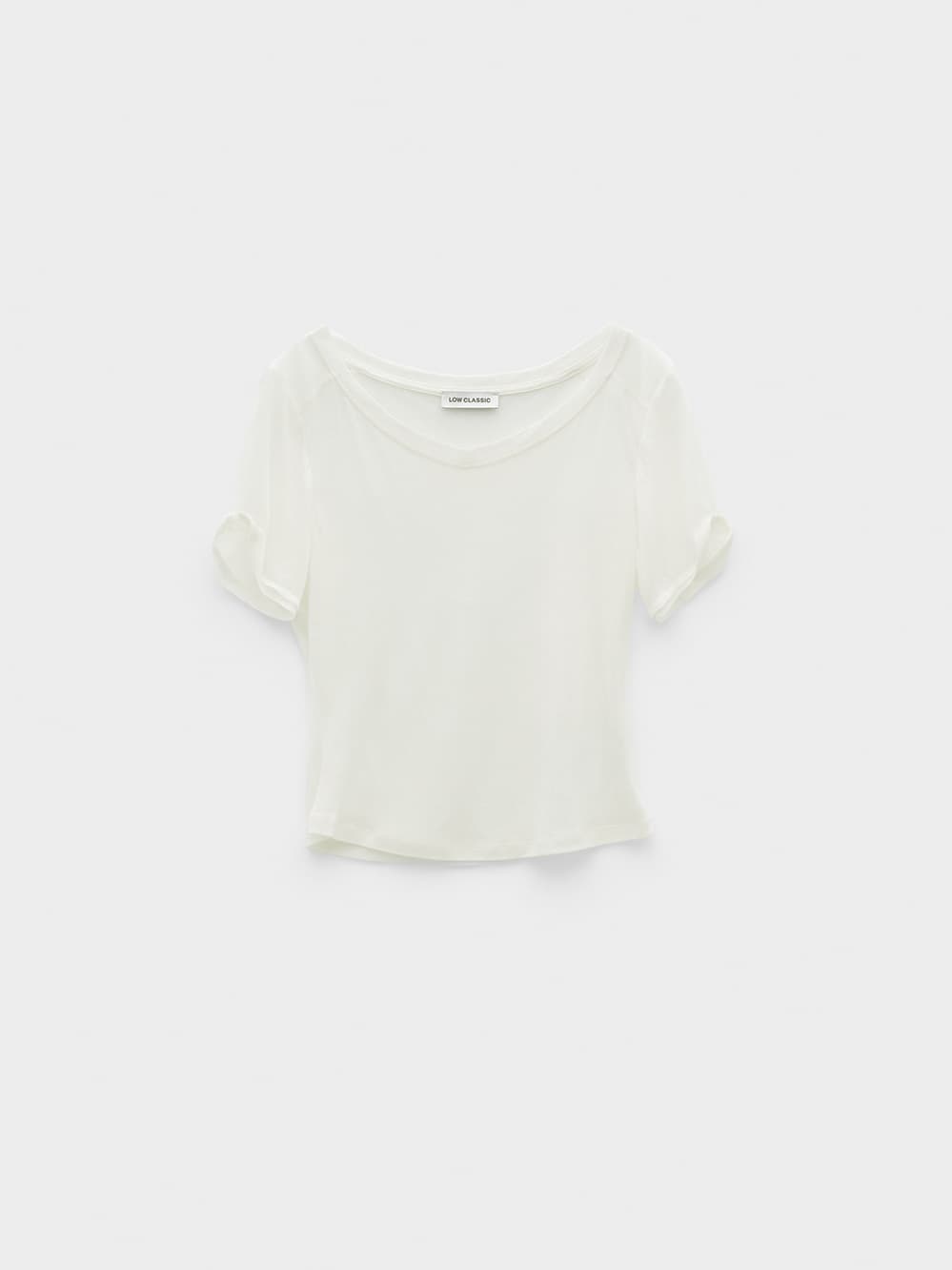 Deep V-Neck T-Shirt_Ivory