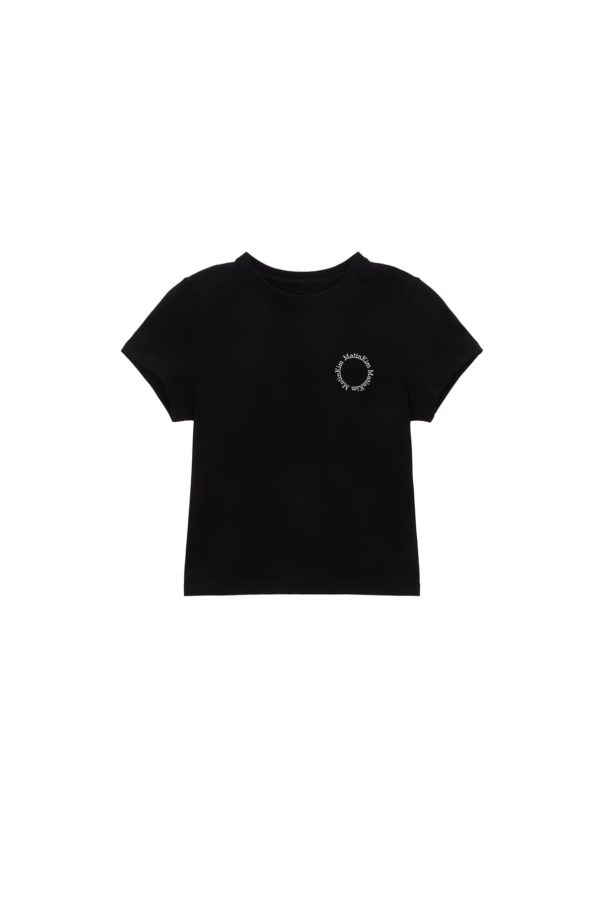 MATIN CIRCLE LOGO CROP TOP IN BLACK