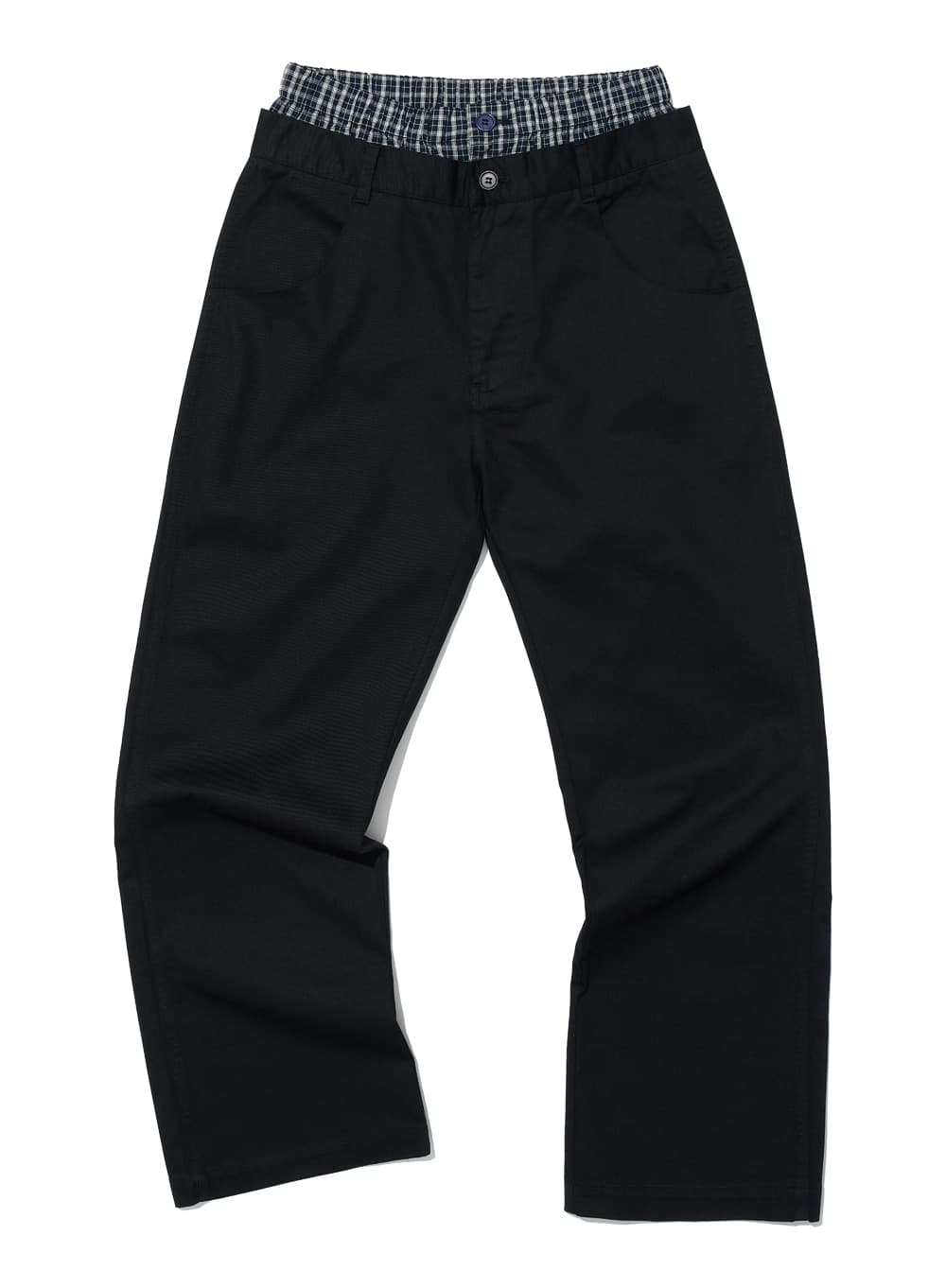 DOUBLE WAIST CHINO PANTS_BLACK