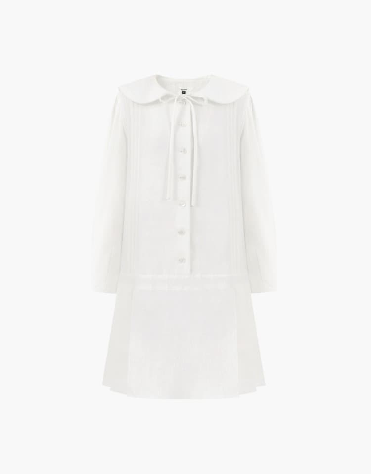 pleats dress - white
