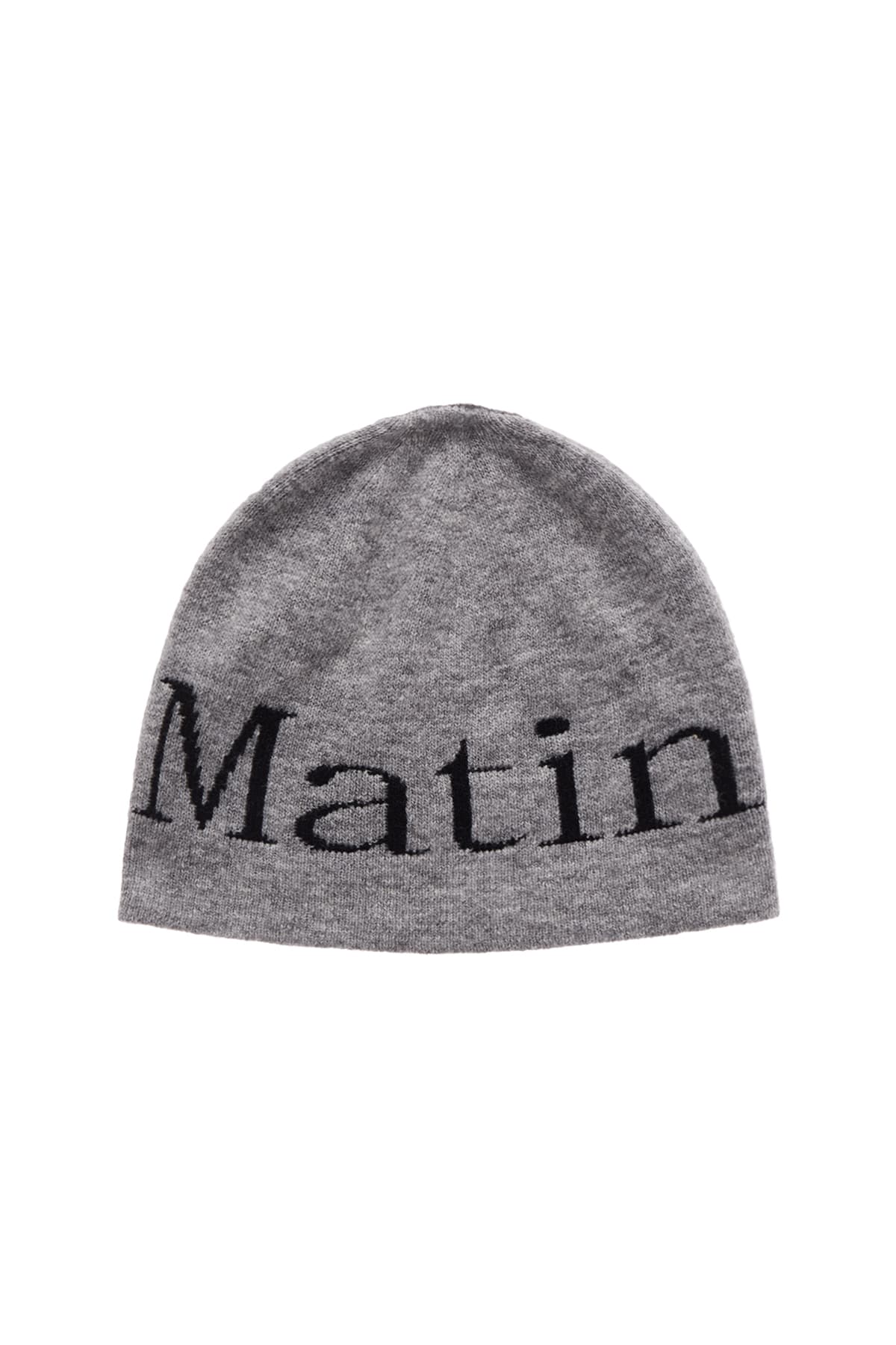 LOGO JACQUARD SHORT BEANIE IN GREY
