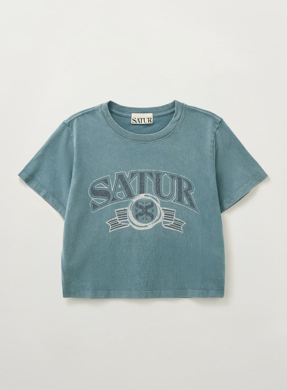 (W) Arch Logo Pigment Washed T-shirt - Blue