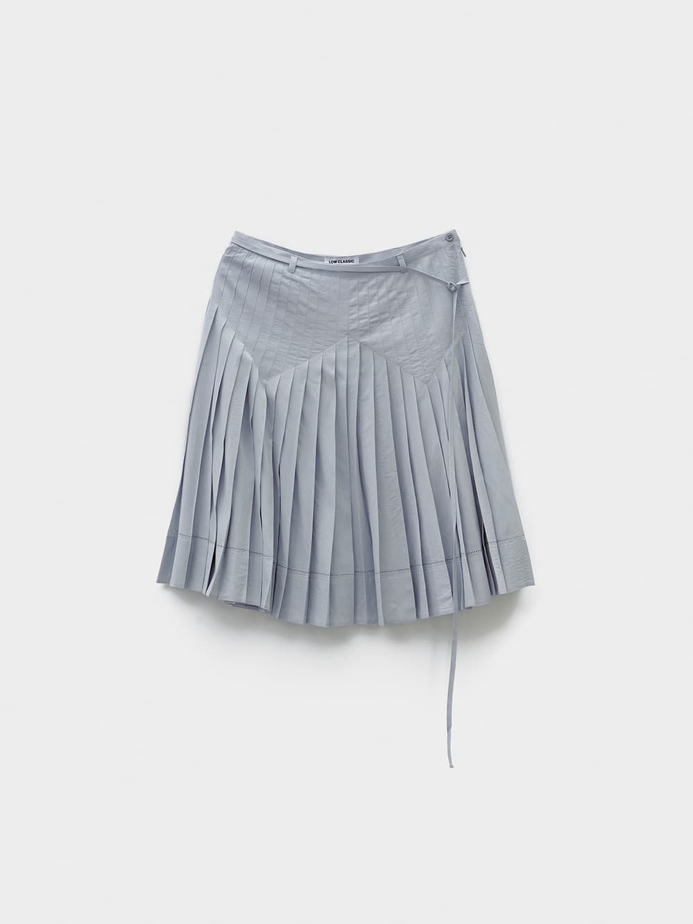 Pleated Midi Skirt_Blue