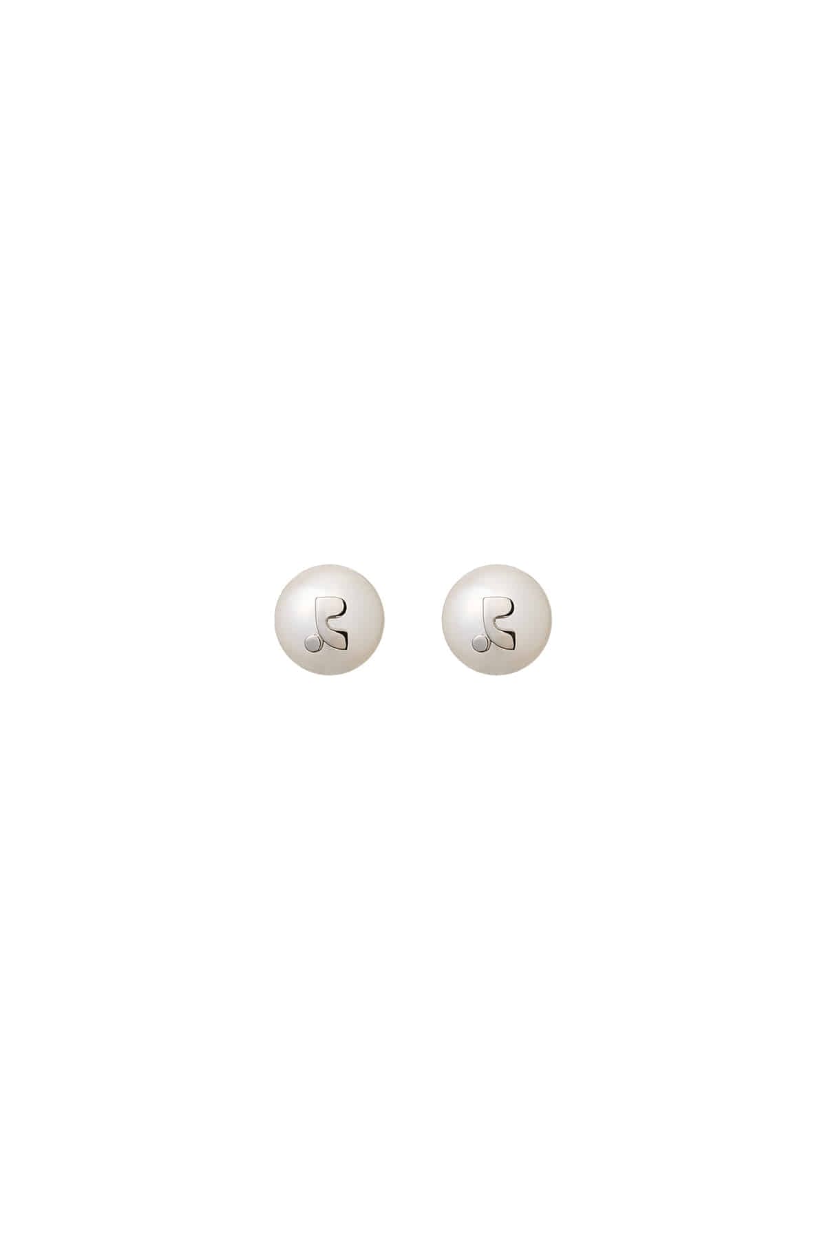 (M)LOGO PEARL EARRING - SILVER