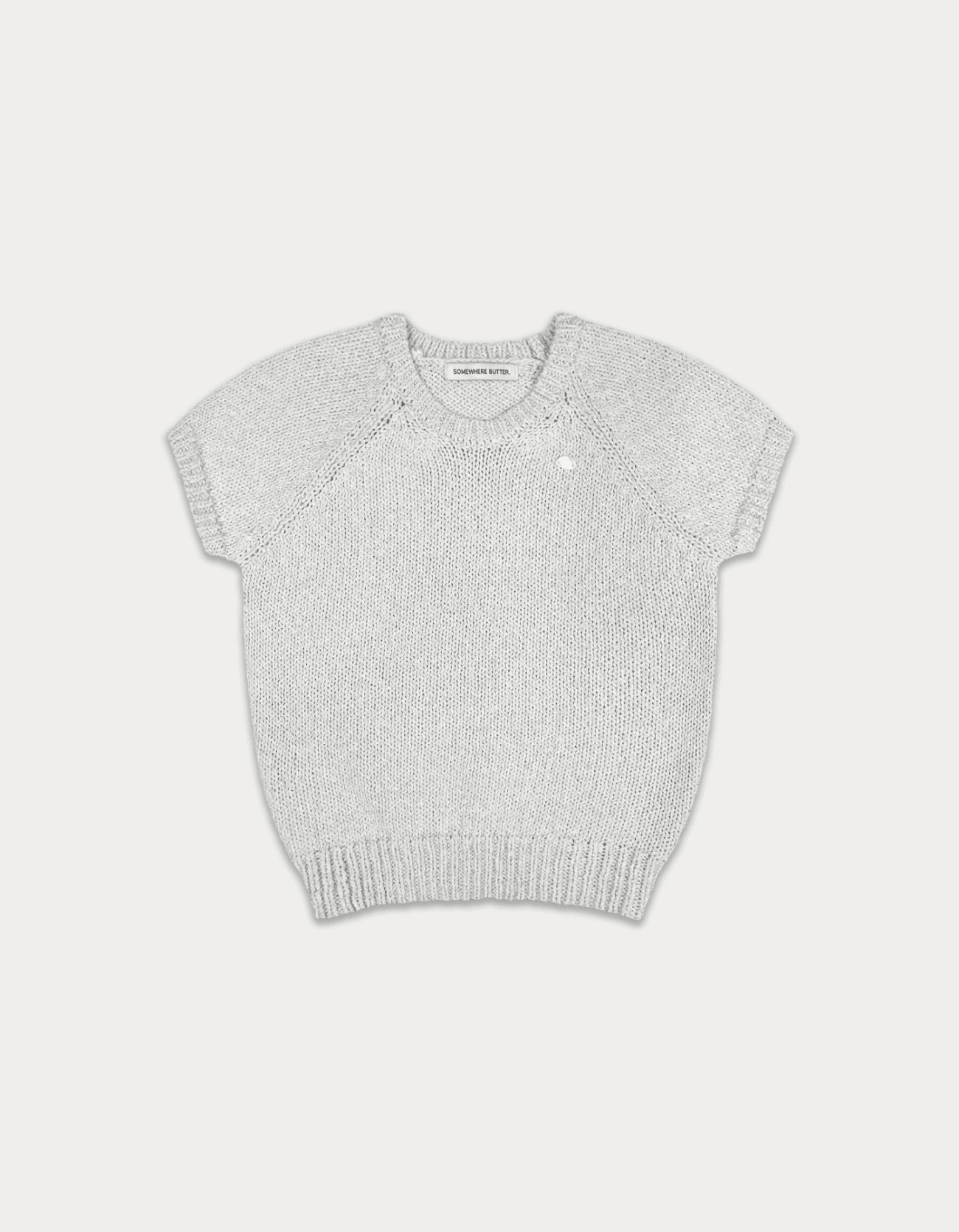2nd / Cotton raglan half knit - light grey