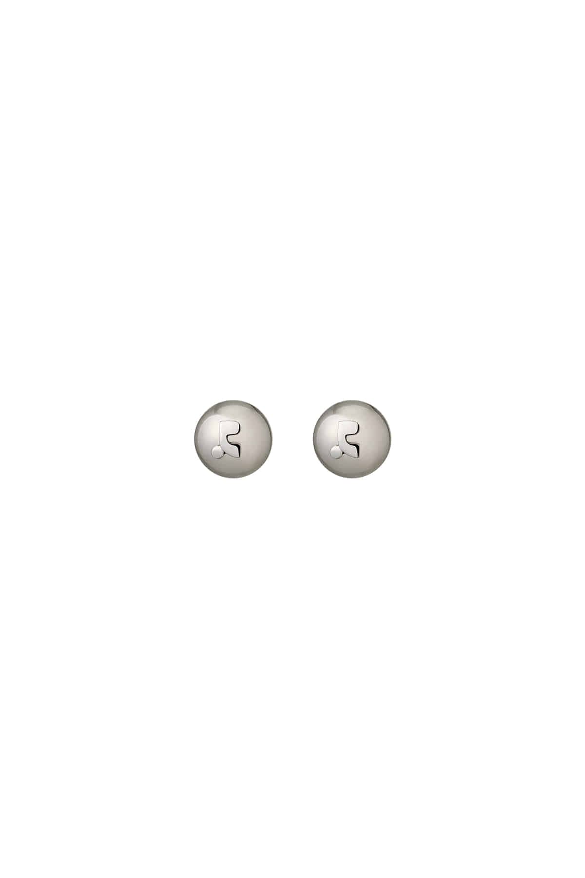 LOGO BALL EARRING - SILVER