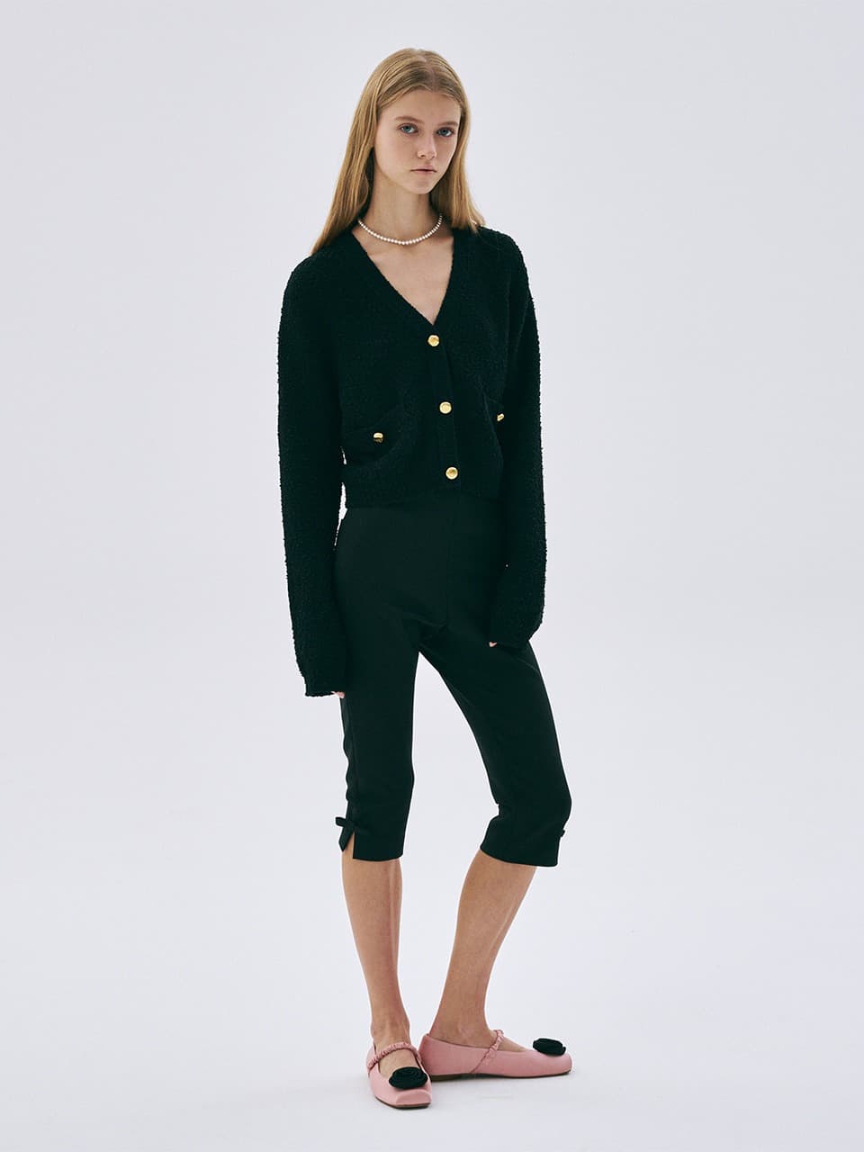 RIBBON CAPRI PANTS_BLACK