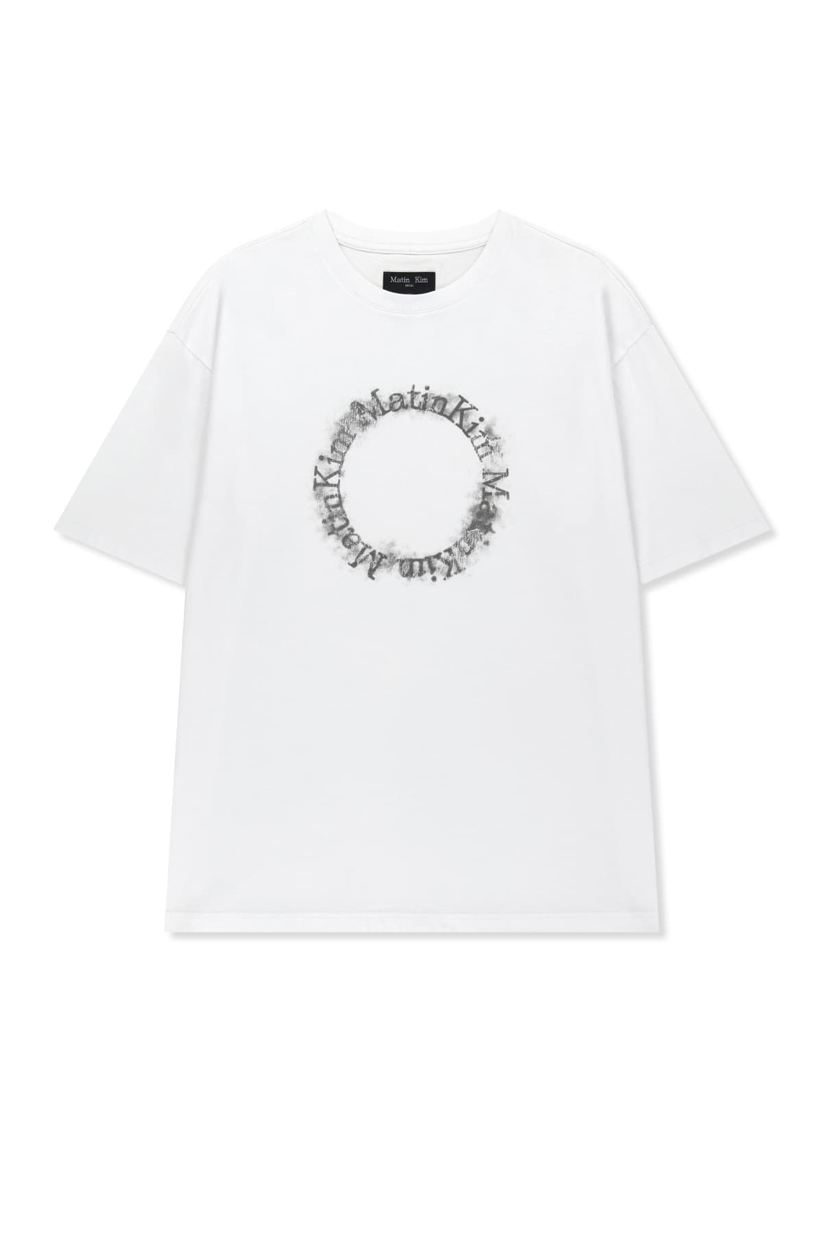 MATIN KIM CIRCLE LOGO TOP FOR MEN IN WHITE