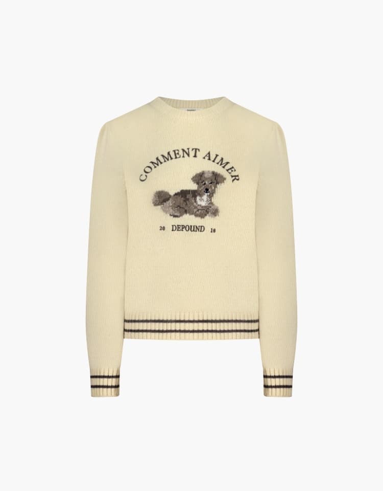 puppy graphic pullover - butter