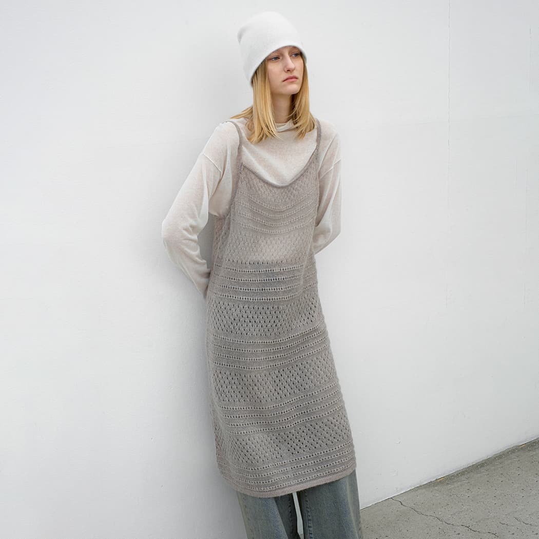 (OP-6308)SOFT MOHAIR SKASHI KNIT DRESS