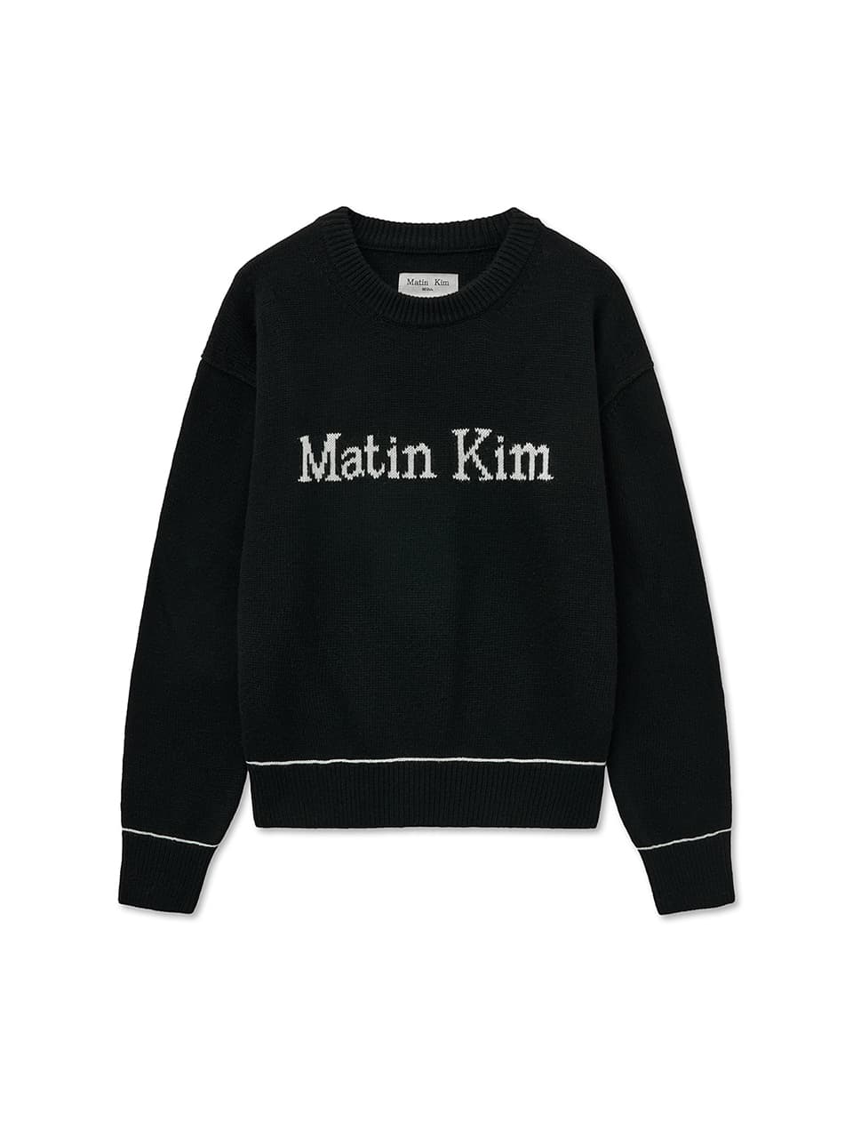 COLOR TRIM LINE LOGO PULLOVER IN BLACK