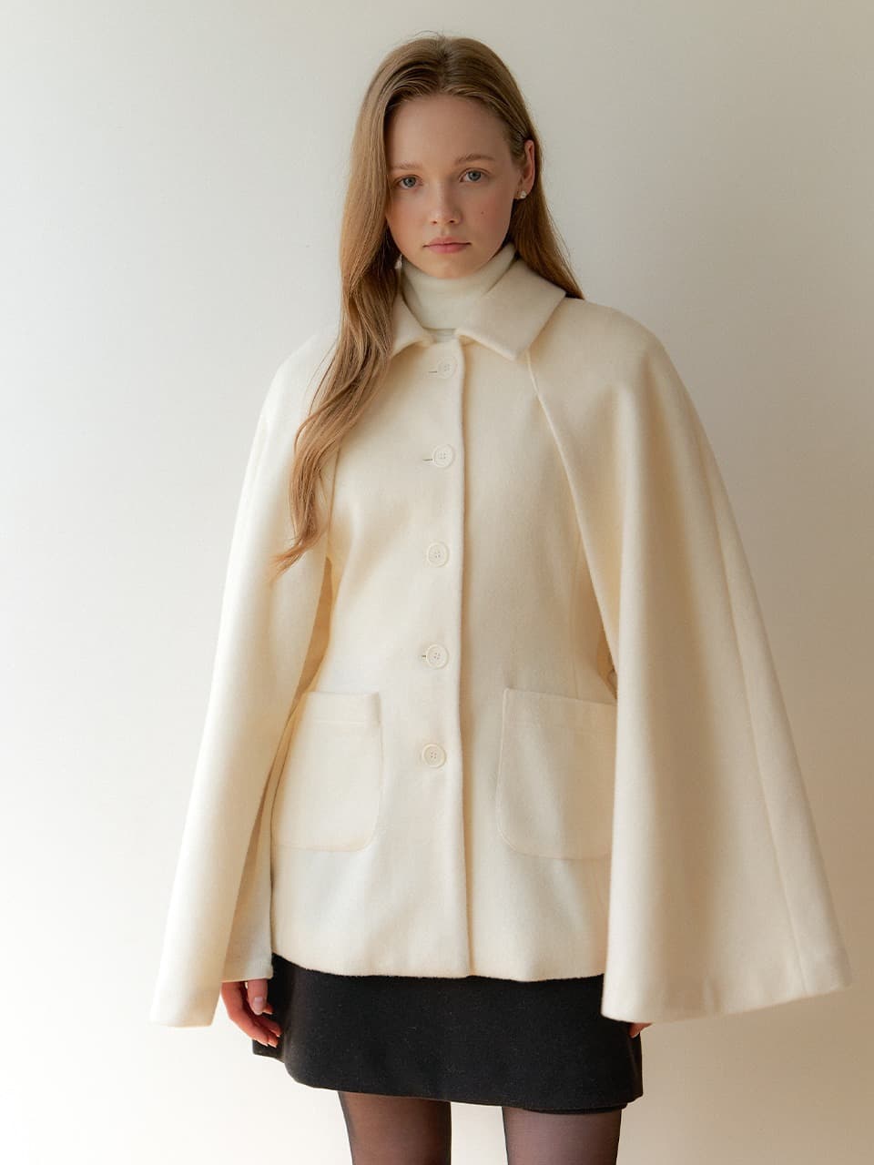Wool Roman Cape Coat / Ivory(3color)