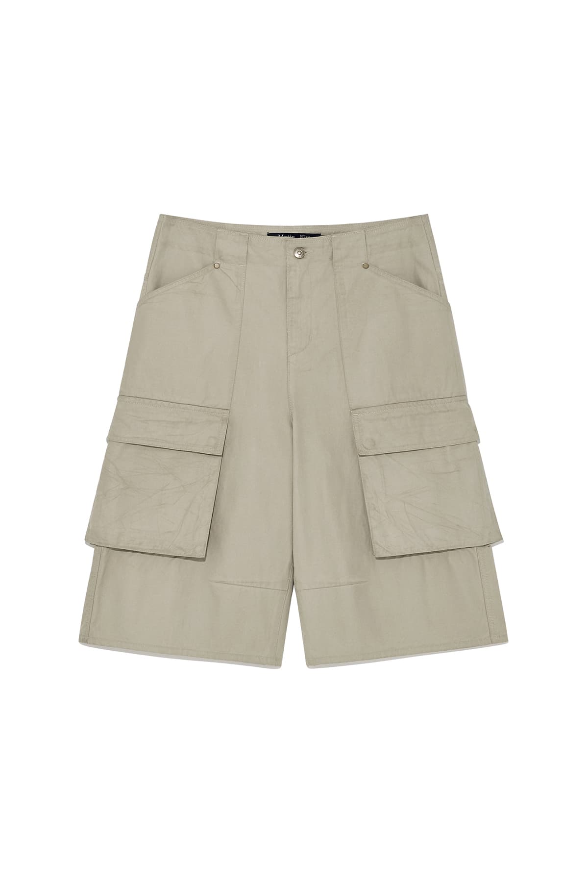 COATED COTTON BERMUDA PANTS FOR MEN IN BEIGE