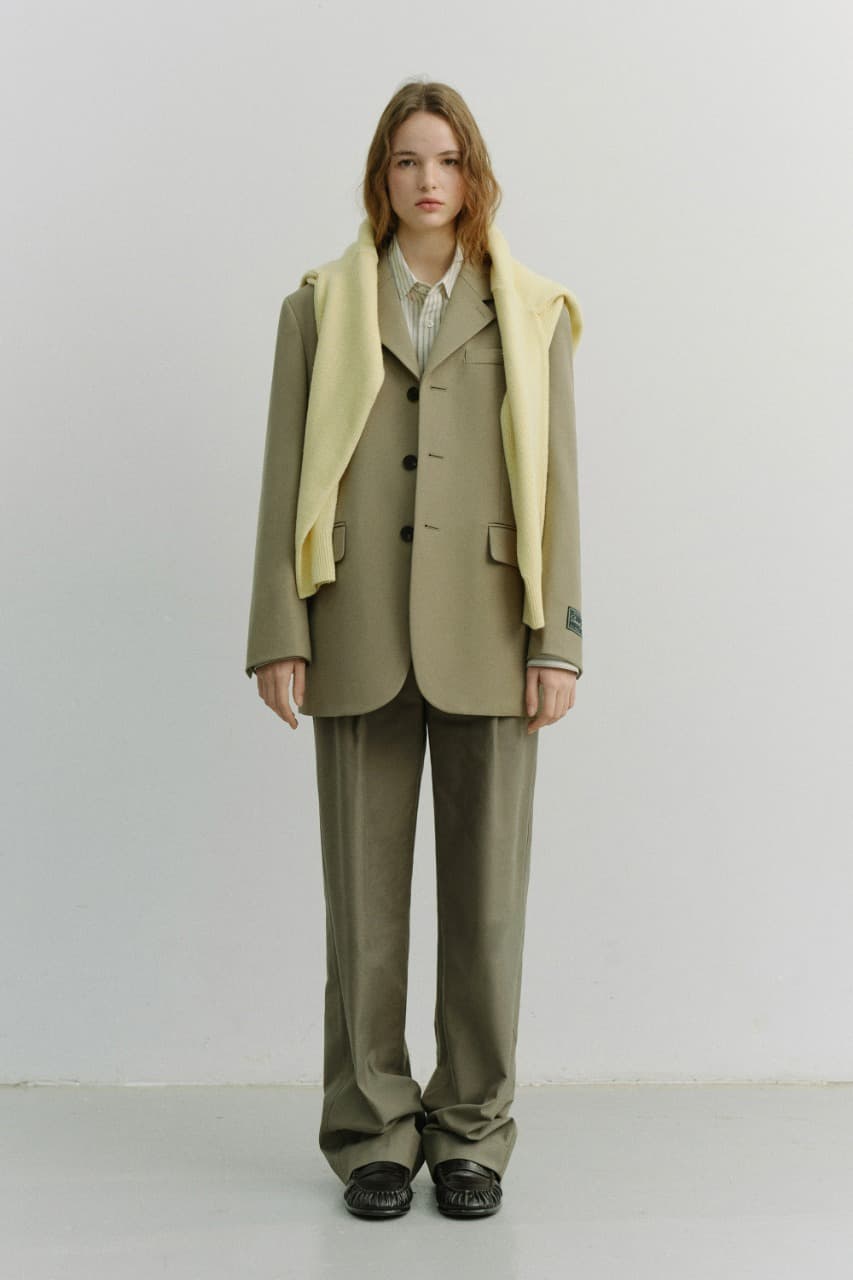 UNISEX 3 BUTTON WOOL BLAZER KHAKI BEIGE_UDJA6A103I3