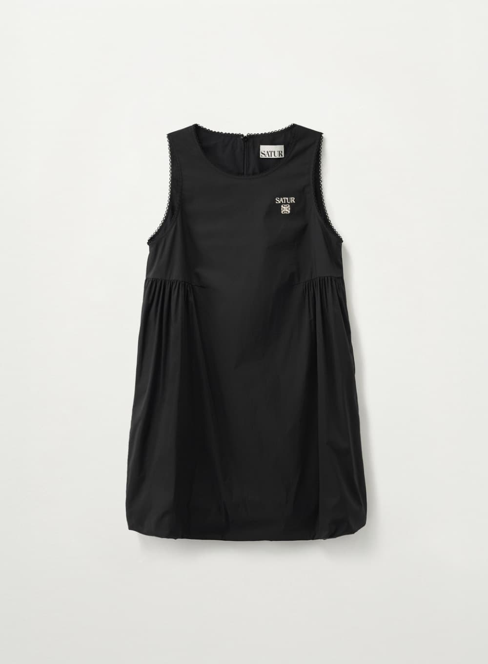 (W) Balloon Sleeveless One-piece - Black