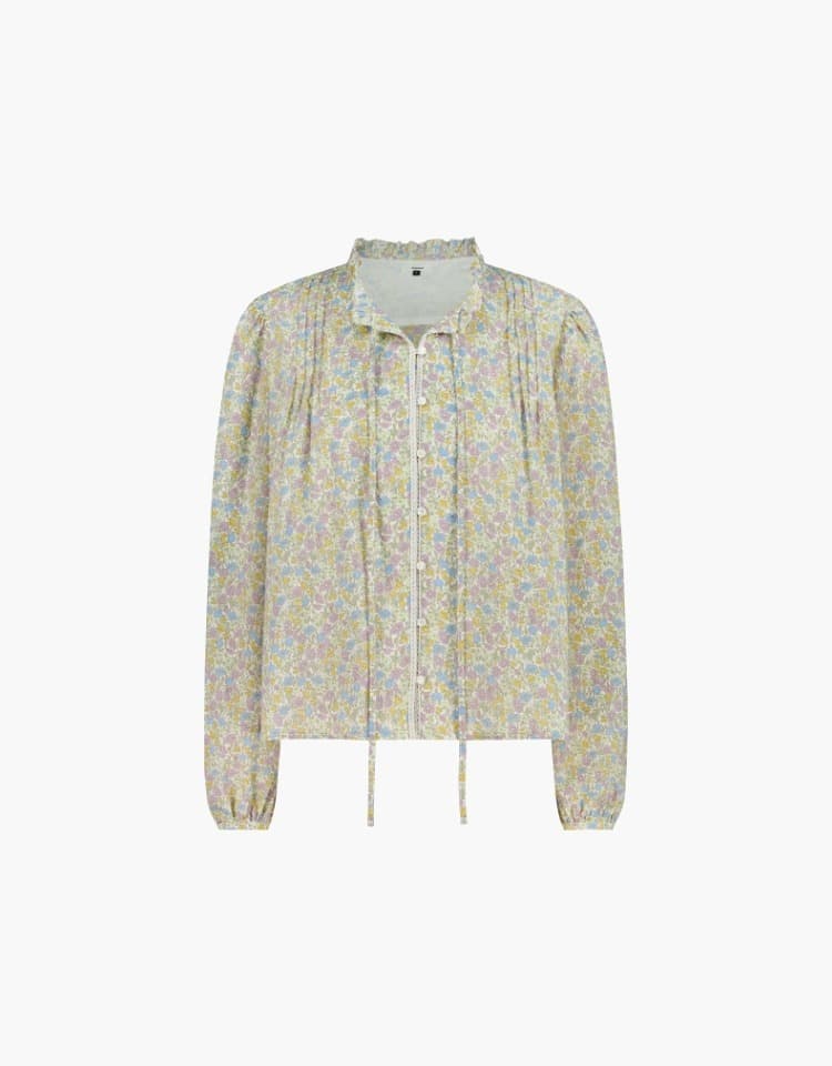 flower frill blouse - yellow