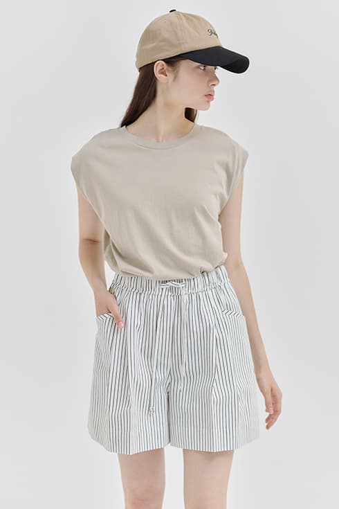 25N crew neck sleeveless t-shirts [2colors]