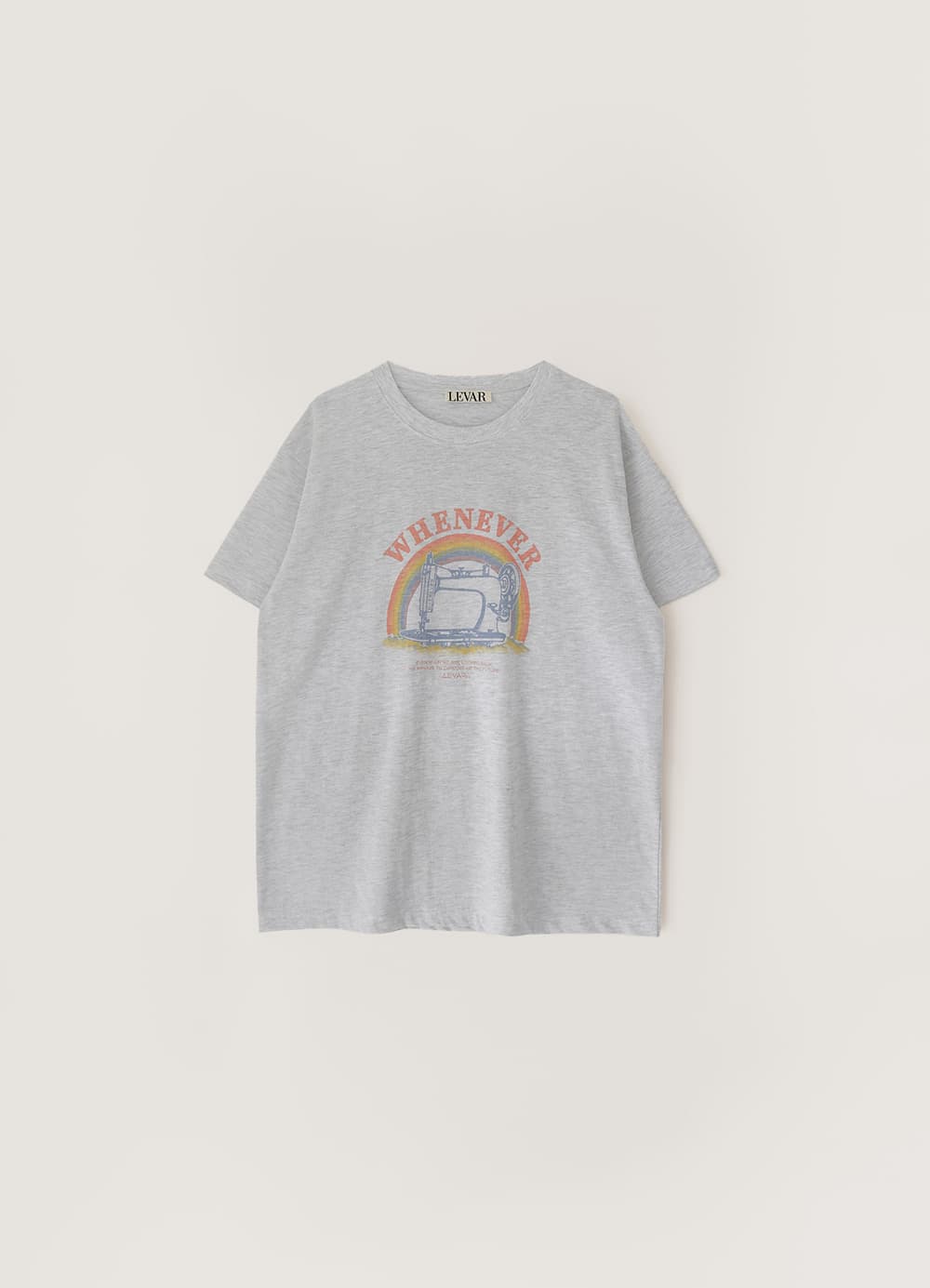 Fuzzy Rainbow T-Shirt - Melange Grey