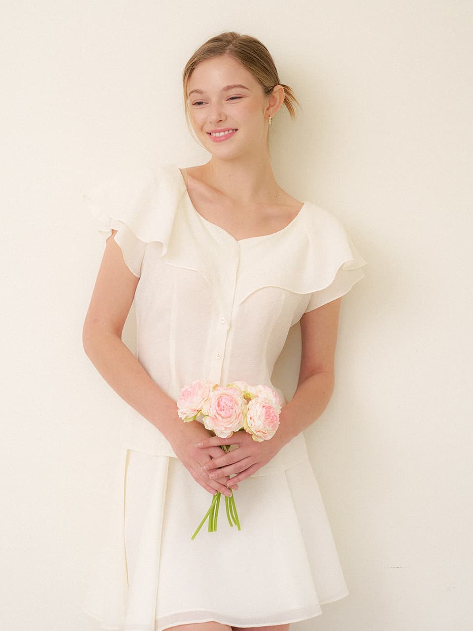 Fairy Ruffle Blouse / Ivory(3color)